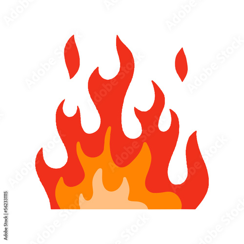 fire illustration in cartoon style for design element