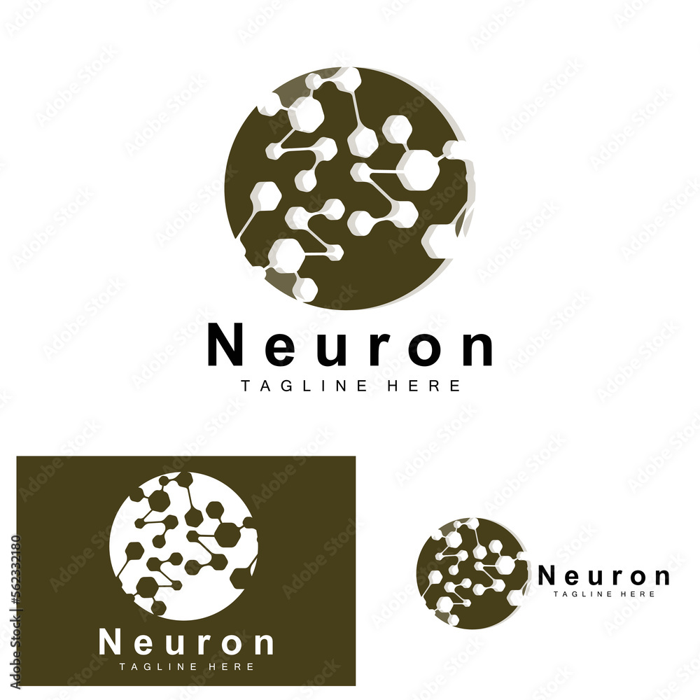 Neuron Logo Design Vector nerve cell illustration Molecular DNA health brand Neuron Logo Design Vector nerve cell illustration Molecular DNA health brand