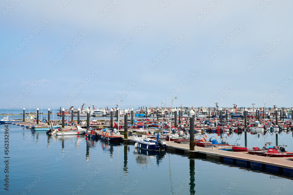 Fishing boats moored in the harbor of  Spain