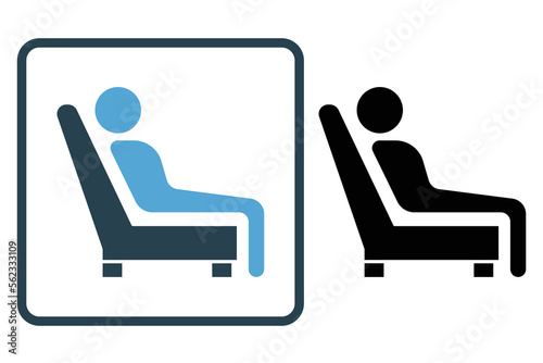 Leisure icon illustration. People icon with seat. icon related to lifestyle. Solid icon style. Simple vector design editable