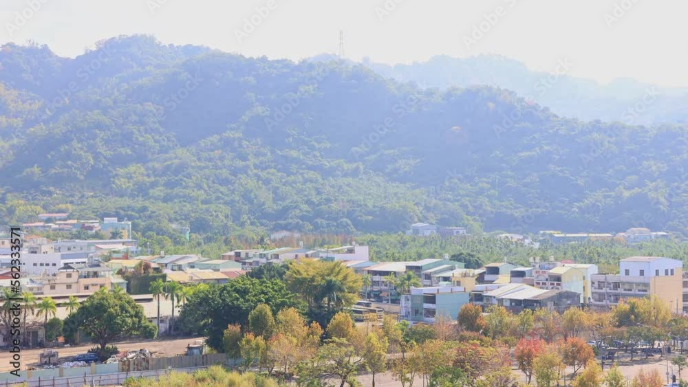 Sunny high angle view of the cityscape of Beitun District Sunny high angle view of the cityscape of Beitun District