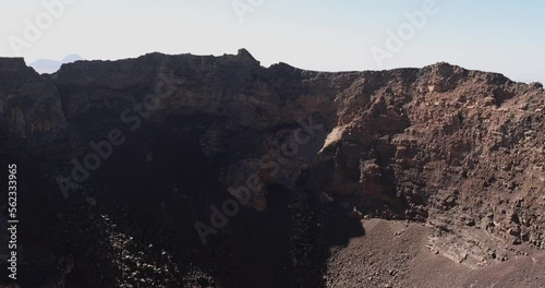 Aerial views over the black volcano (Jabal Qidr) in Harrat Khaybar, north west Saudi Arabia photo