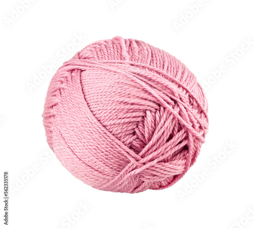 Knitting wool. Ball of wool isolated on transparent background. Png format
