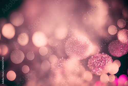 Pink bokeh and glitter sweet background. Graphic design illustration generative ai.