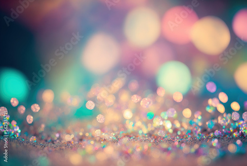 Pink bokeh and glitter sweet background. Graphic design illustration generative ai.