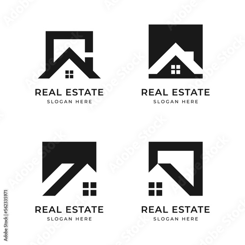 real estate logo set of vector