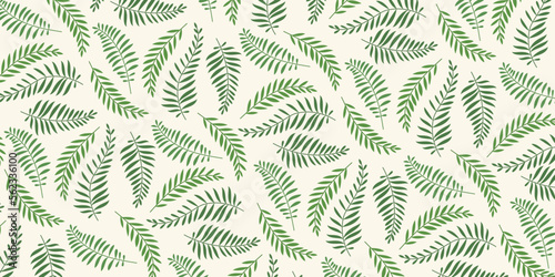 Fern plant pattern for the background. Retro style wallpapers for fabrics