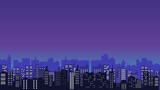 the background of many tall buildings in the city center with a beautiful view of the night sky