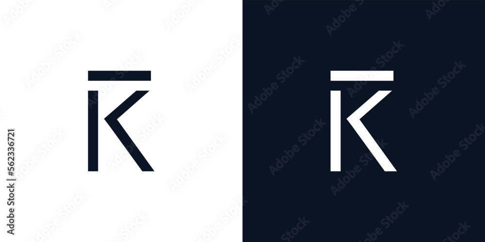 .Modern and unique letter KR initials logo design .Modern and unique letter KR initials logo design