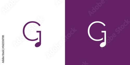 Modern and simple G initials music logo design