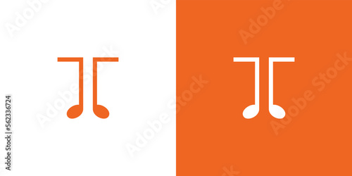 Unique and simple T initials music logo design