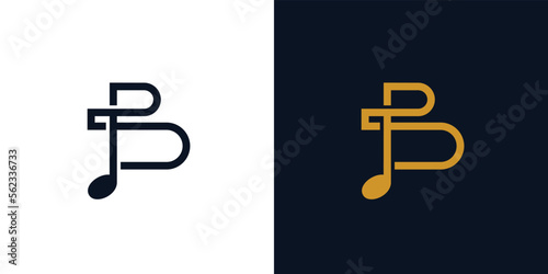 Unique and simple B initials music logo design