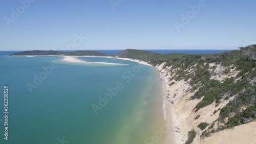 Wallpaper Mural Rainbow Beach With Calm Turquoise Bay In Queensland, Australia - aerial drone shot Torontodigital.ca