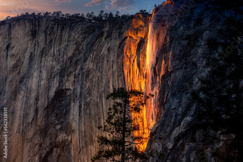 The Firefall on El Capitan, Yosemite National Park, California photo