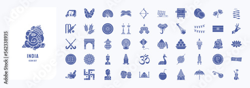 Indian culture and tradition, including icons like Banana Leaf, Coconut, Hokey, Elephant and more
