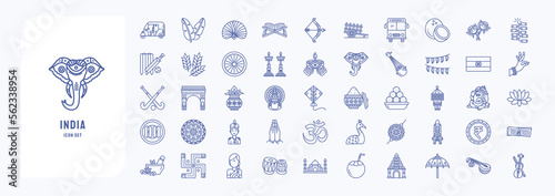 Indian culture and tradition, including icons like Banana Leaf, Coconut, Hokey, Elephant and more