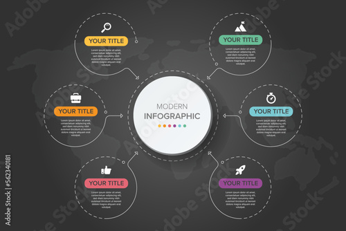 Creative concept for infographic element vector 6 options, steps, list, process. Abstract elements of graph, diagram with steps, options, parts or processes, timeline infographics, workflow or chart.