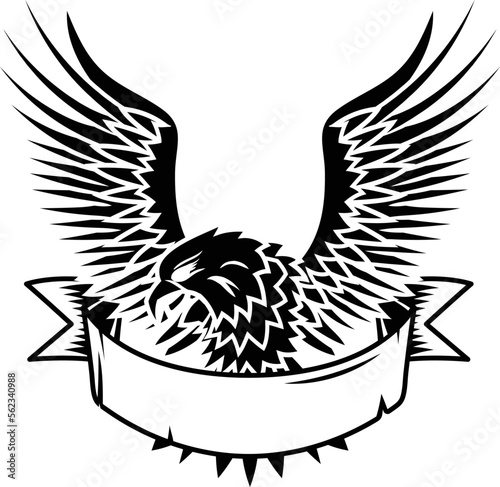 eagle with wings and banner