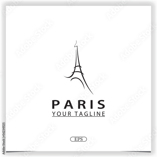 eiffel paris logo premium elegant template design vector eps 10