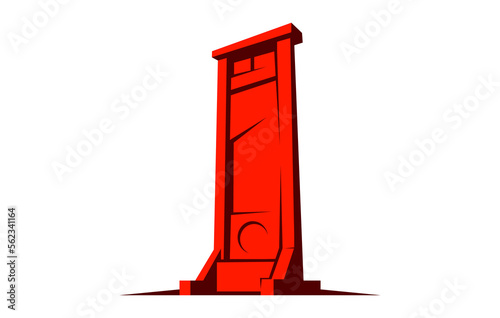 Guillotine execute Logo Design. Ancient Wooden Guillotine Vector Illustration.