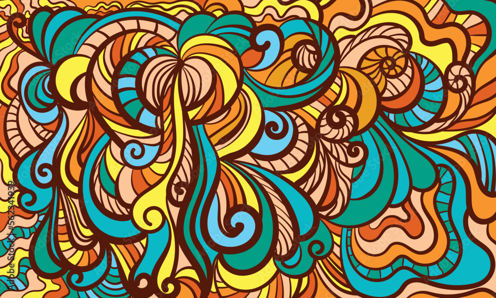 abstract etnic floral colorful vector illustration