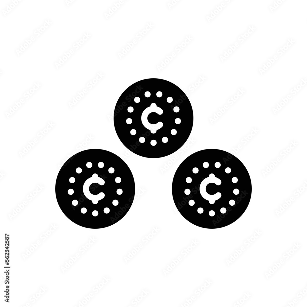 Black solid icon for cents Black solid icon for cents