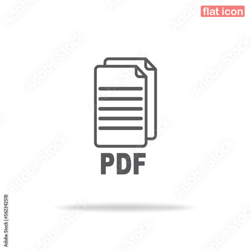 Simple pdf file icon. Minimalism, vector illustration. Silhouette icon.  © STANISLAV