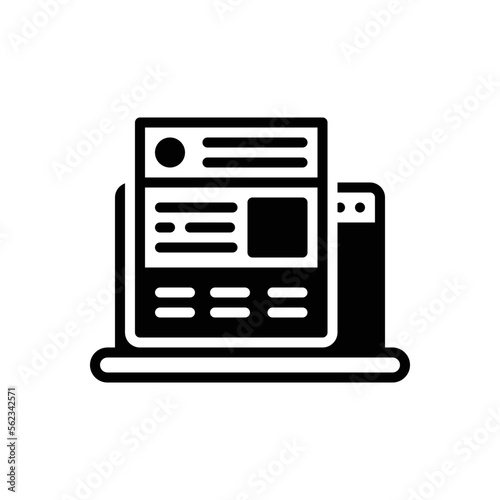 Black solid icon for blog