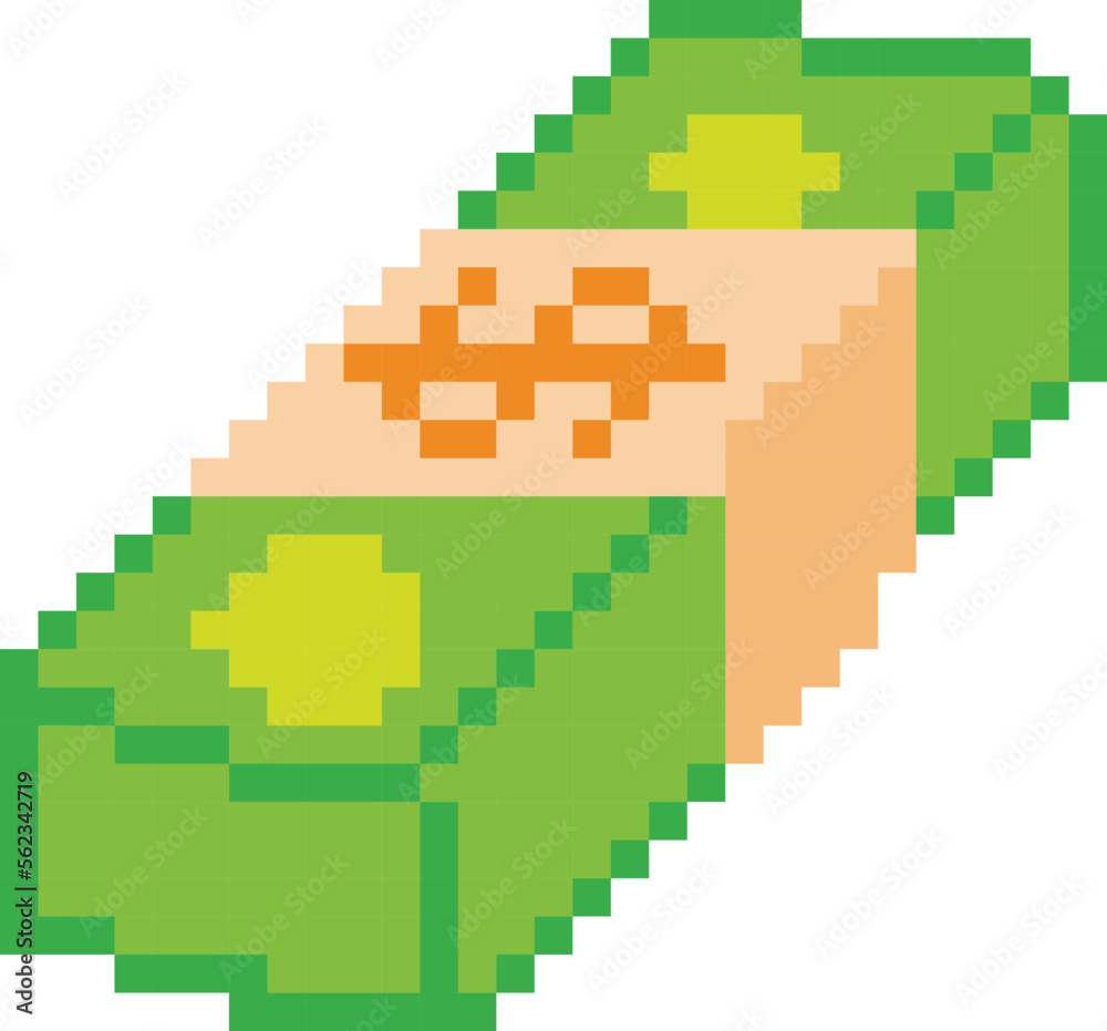 Cash bundle vector image or pixel art. Cash bundle vector image or pixel art.