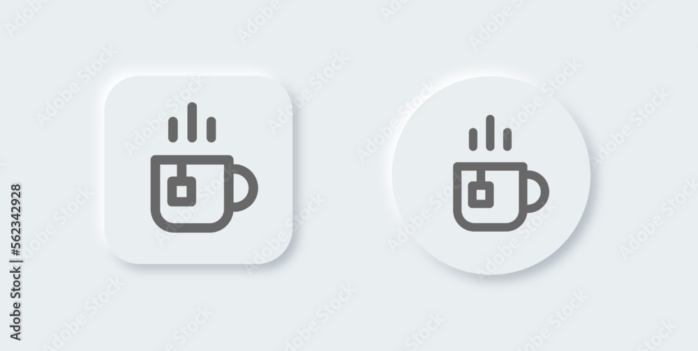 Break time line icon in neomorphic design style. Tea signs vector illustration. Break time line icon in neomorphic design style. Tea signs vector illustration.