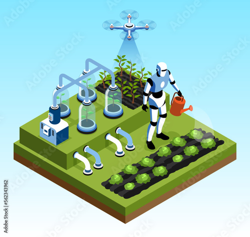 Isometric Smart Farm Isolated Concept