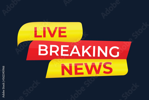 Colorful Live Breaking News Vector Element design.