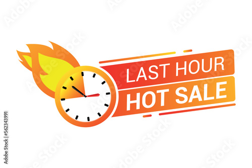 Last Hour Hot Sale Vector Design with clock timer.