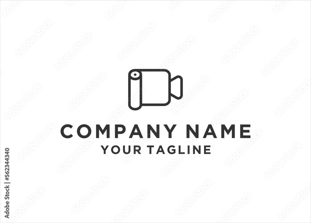 paper roll with film movie logo design template paper roll with film movie logo design template
