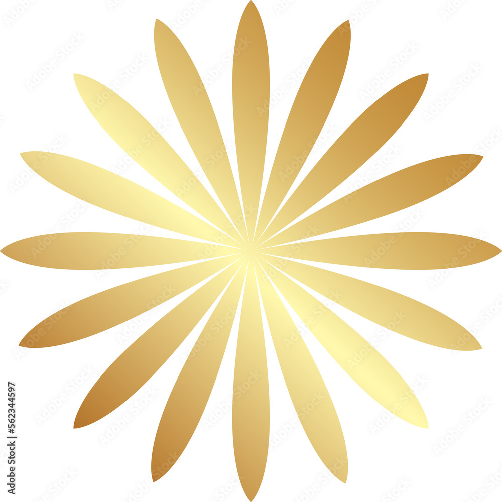 Oriental golden flower symbol