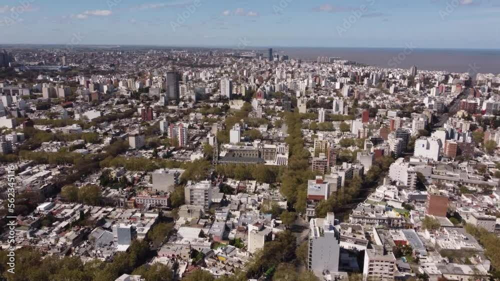 Montevideo cityscape, Uruguay. Aerial drone panoramic view Montevideo cityscape, Uruguay. Aerial drone panoramic view