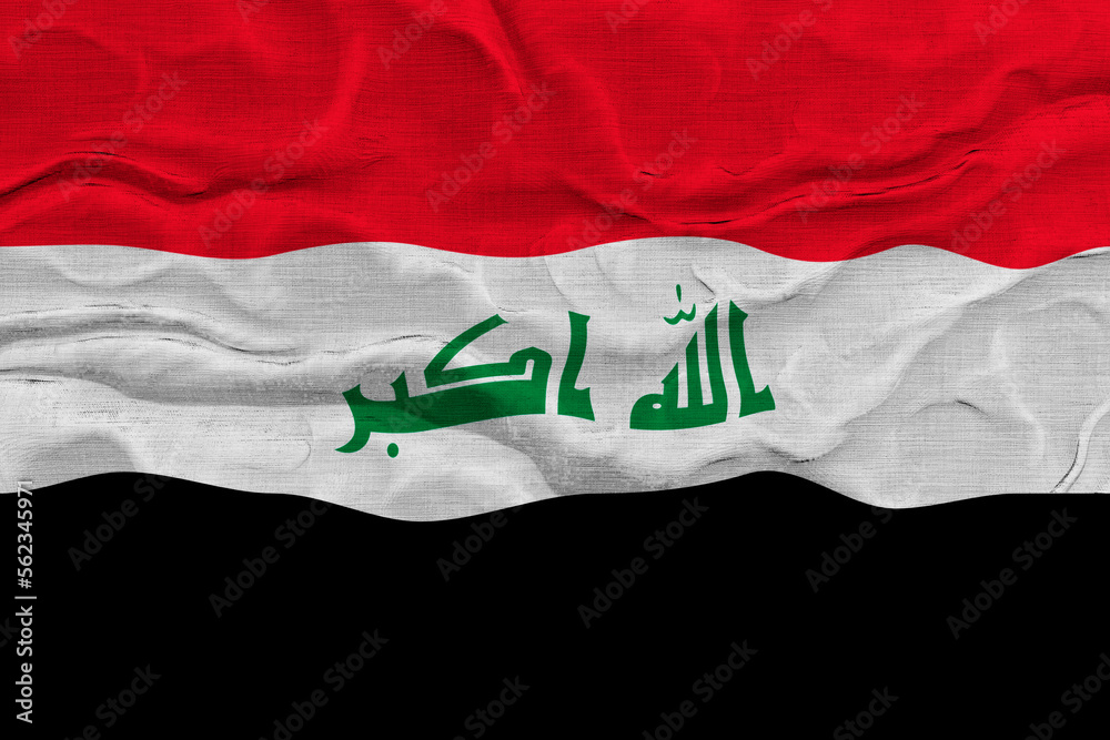 Naklejka premium National flag of Iraq. Background with flag of Iraq