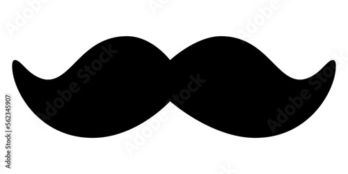 Black mustache icon transparent. photo