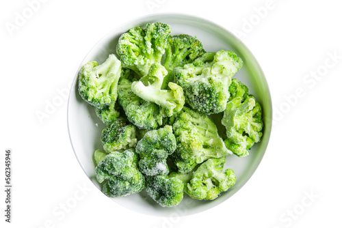 broccoli frozen vegetable quick freezing fresh meal food snack on the table copy space food background rustic top view