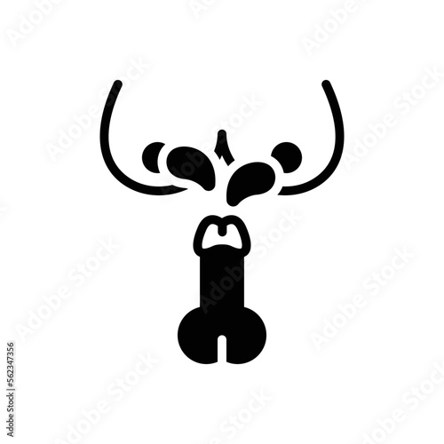 Black solid icon for ejaculation