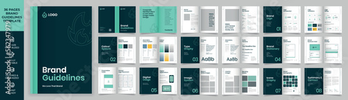 Brand Guideline Template, Simple style and modern layout Brand Style, Brand Book, Brand Identity, Brand Manual, Guide Book