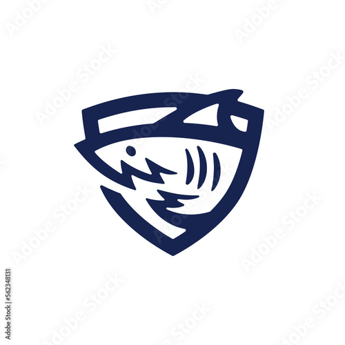 shark shield logo vector icon illustration