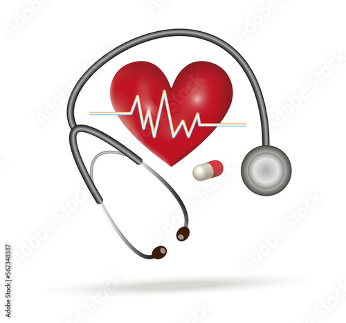 Medicine. Icon, heart arrhythmia. Vector image, isolated.