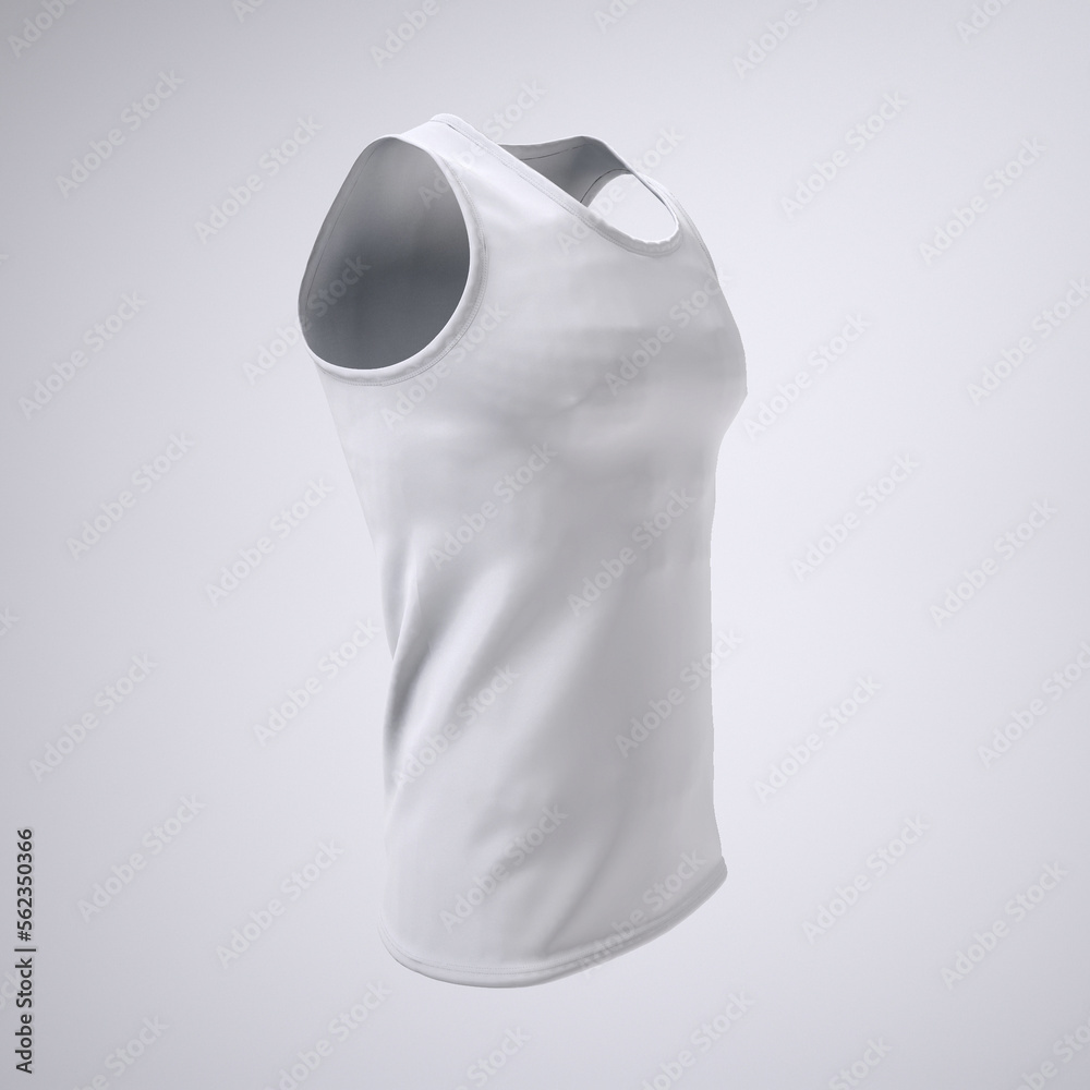 Blank white male and female tank top mockup, side view, 3d rendering ...