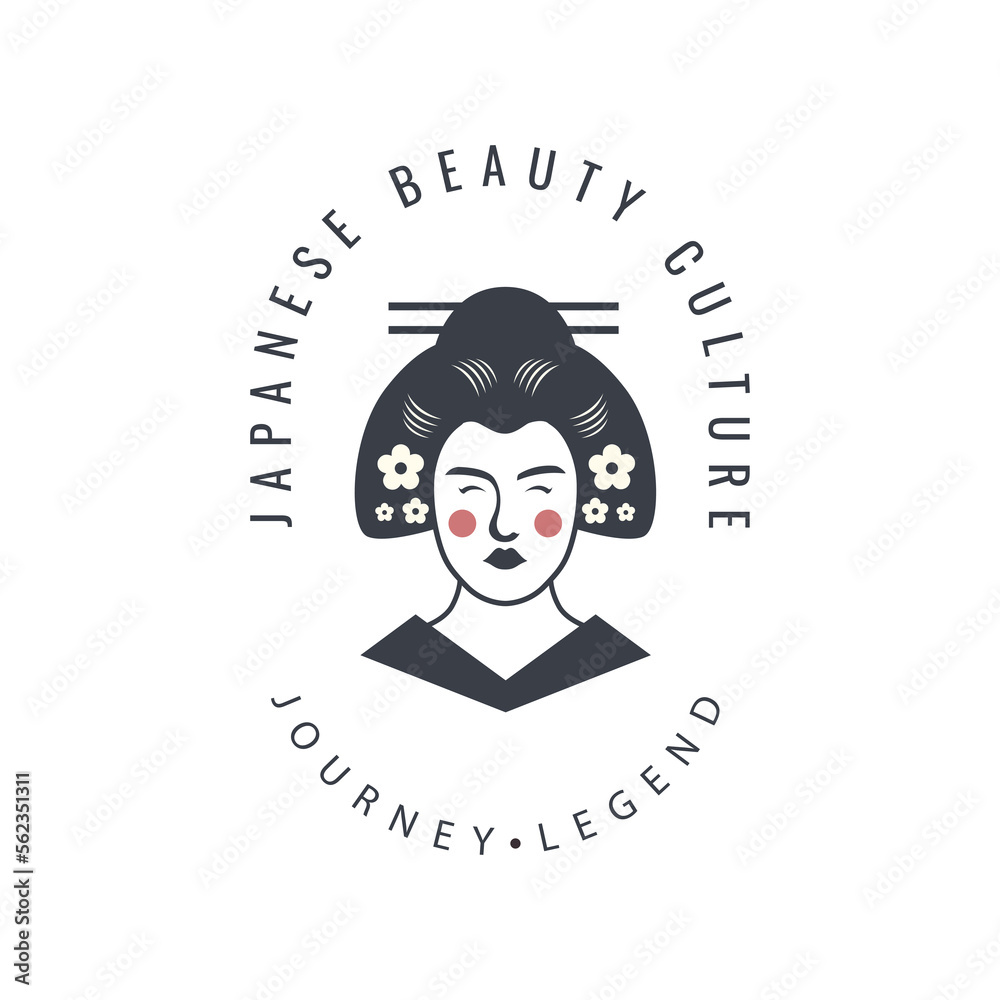 japanese beautiful geisha girl culture logo design vector art traditional pretty kimono japanese beautiful geisha girl culture logo design vector art traditional pretty kimono