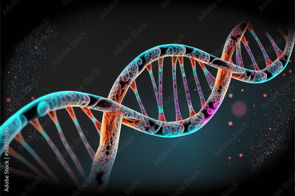Dna structure, abstract background..Generative AI