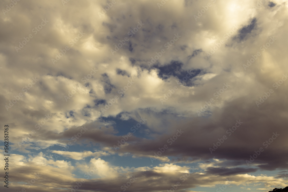 Blue sky with clouds for backgrounds