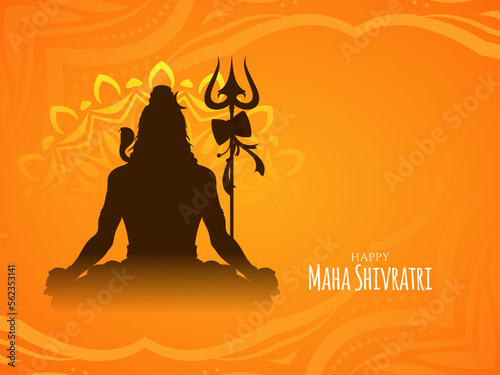 Traditional Maha Shivratri Indian lord Shiva worship festival card