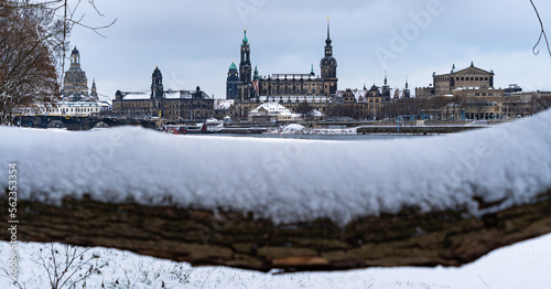 Dresden city snow landscape
