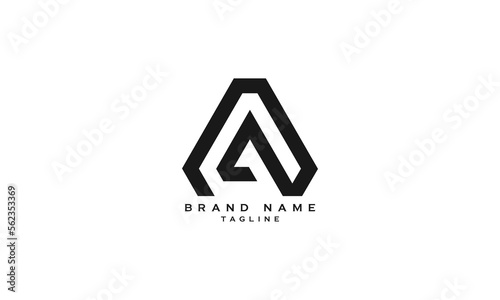 AQ, QA, Abstract initial monogram letter alphabet logo design